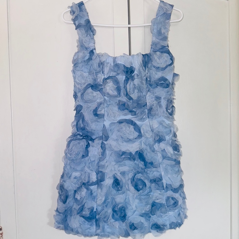 Oh Polly Posy Floral-Appliqué Square-Neck Corset Mini Dress - Picture 5 of 9